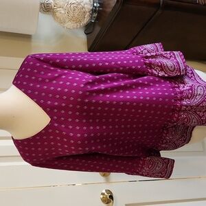 Qvc Belle by Kim graver XS top Shirt blouse